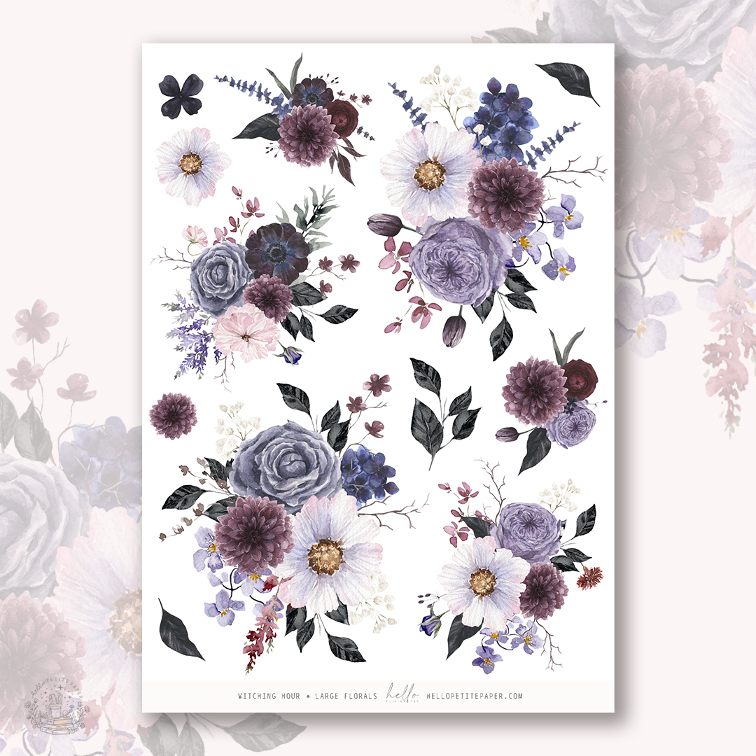 Witching Hour - Large Floral Deco Stickers