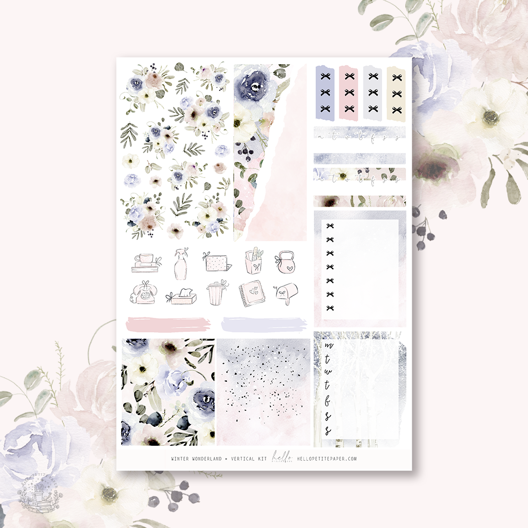 Winter woodland - FOILED KIT - premium matte paper sticker kit
