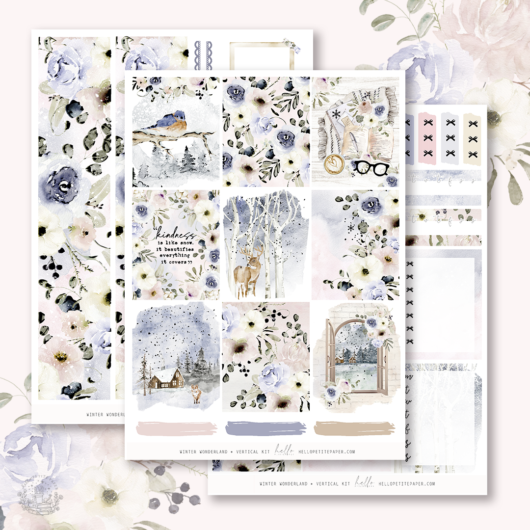 Winter woodland - FOILED KIT - premium matte paper sticker kit