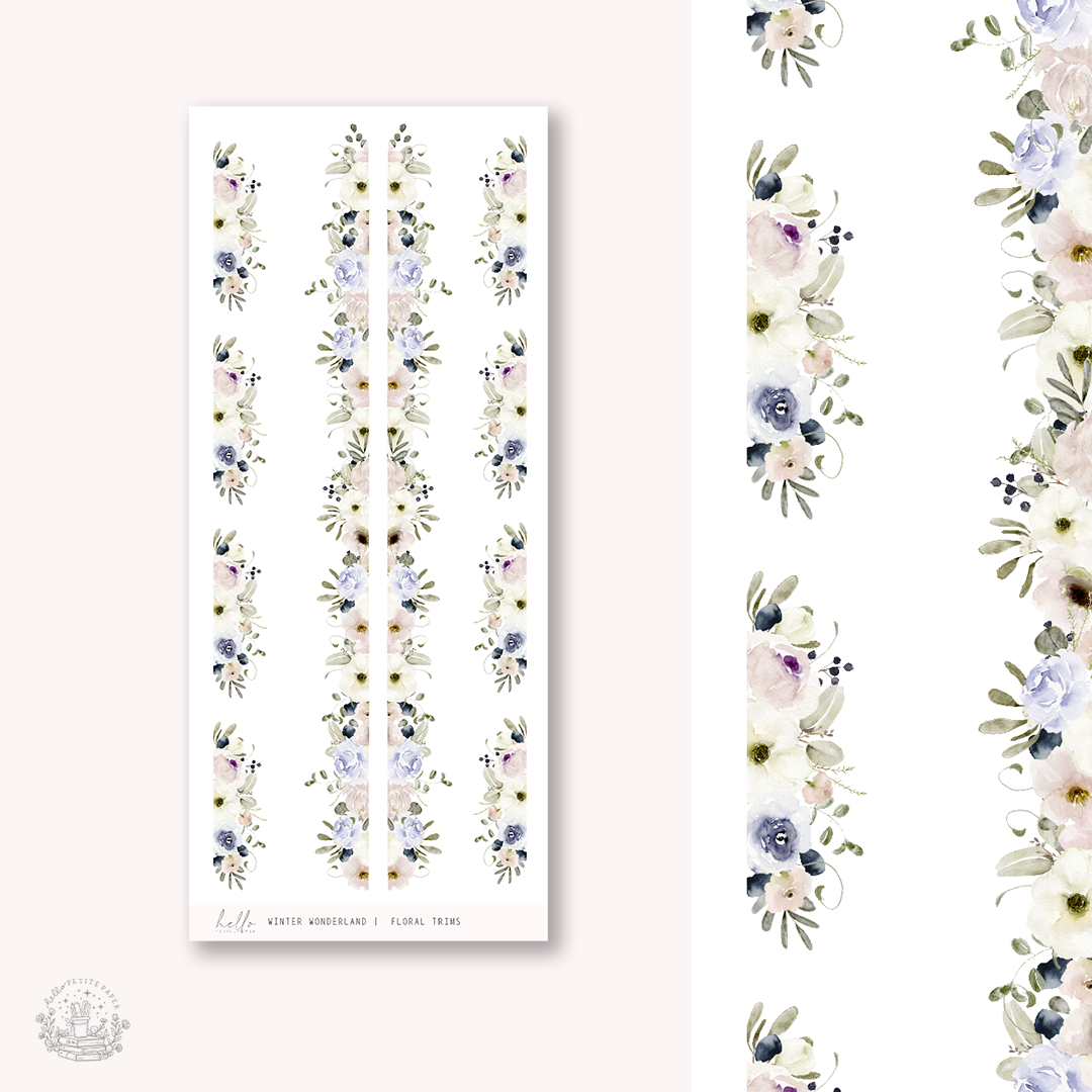 Winter woodland - floral trims | planner stickers
