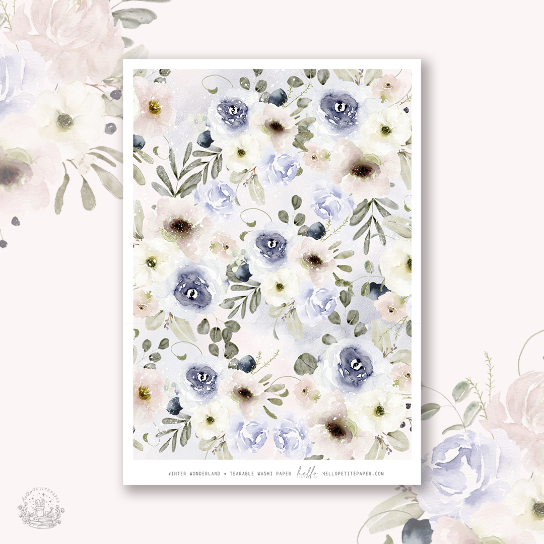 Washi paper - Winter Woodland | tearable washi sheet (1 sheet)