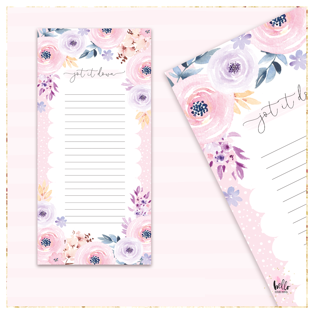 Long List Notepad - Floral