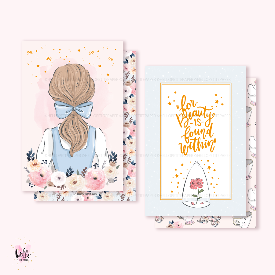 2 Gold Foil Cards - Belle