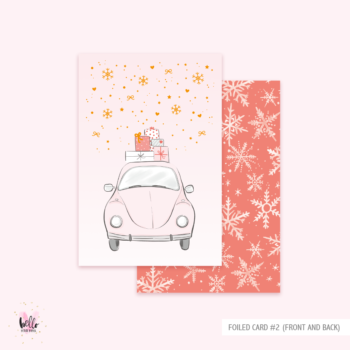 2 Gold Foil Cards - Christmas Wishes