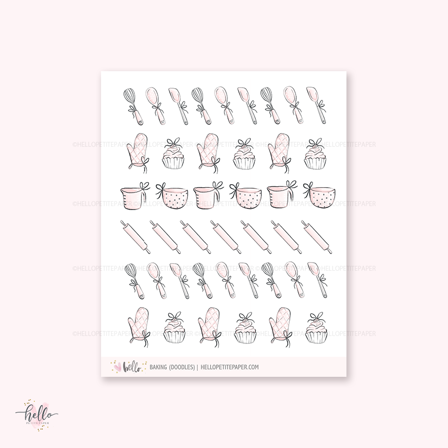 Doodle icons (BAKE) - planner stickers