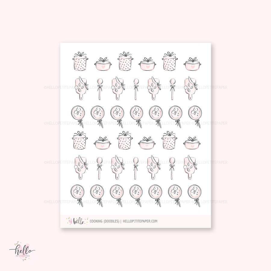 Doodle icons (COOK) - planner stickers