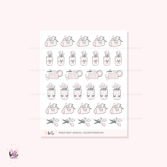 Doodle icons (MAKEUP) - planner stickers