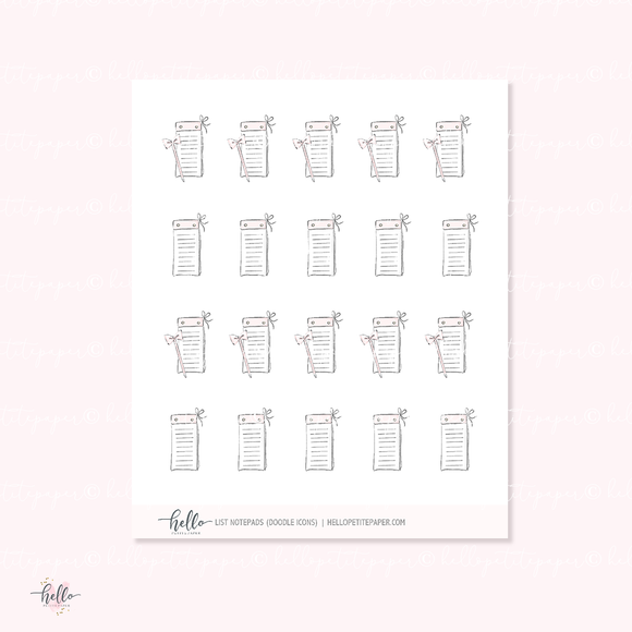 Doodle Icons (LISTS) | hand-drawn planner stickers