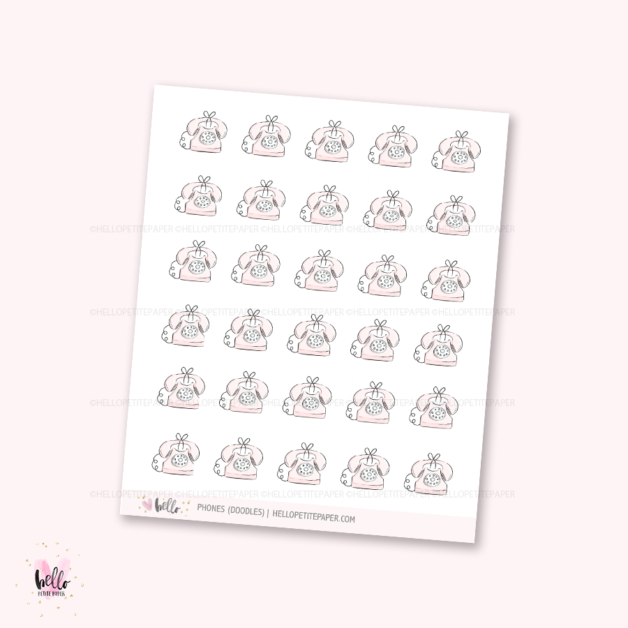 Doodle icons (PHONES) - hand-drawn planner stickers