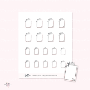 Doodle Icons (CLIPBOARD) | hand-drawn planner stickers