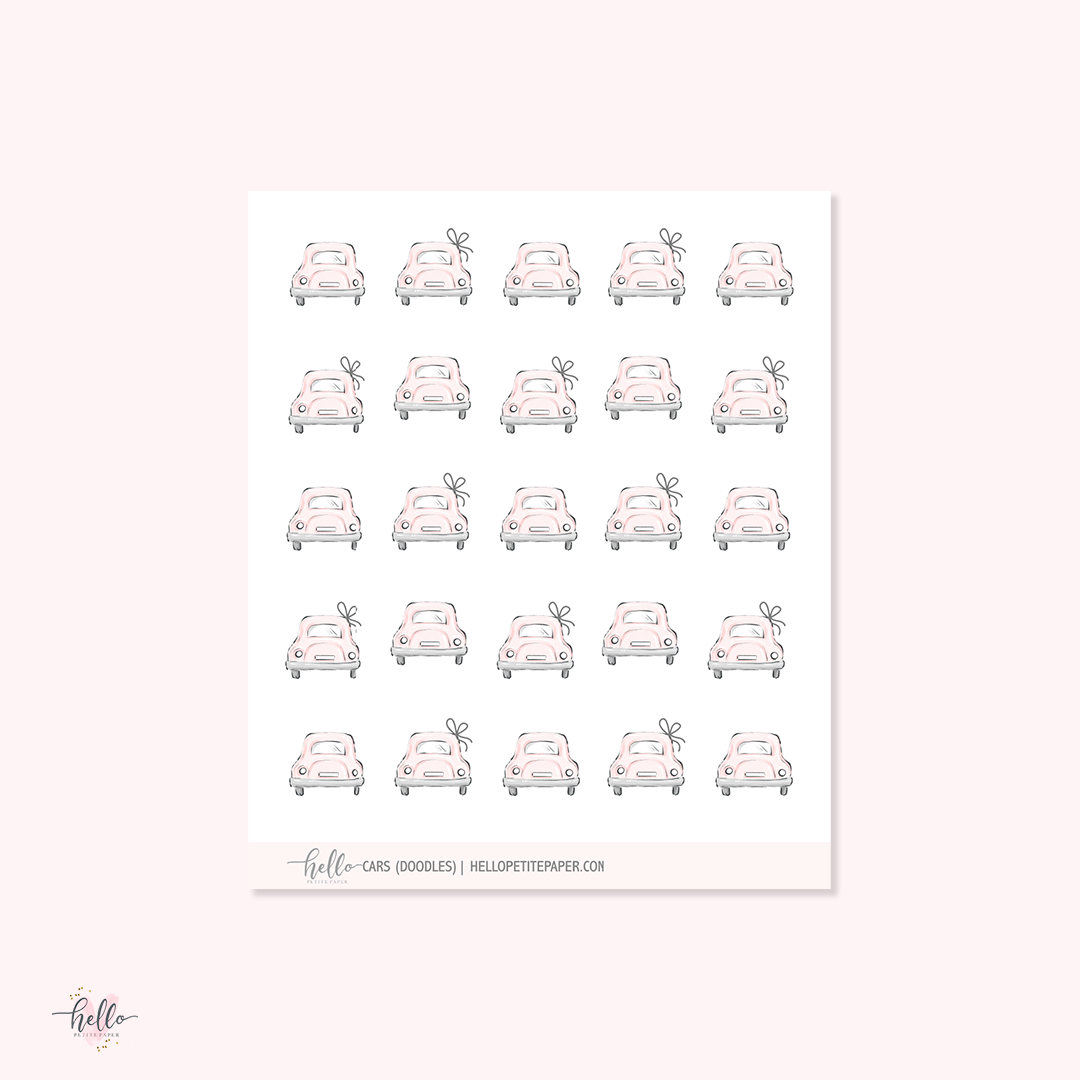Doodle icons (CARS) - planner stickers