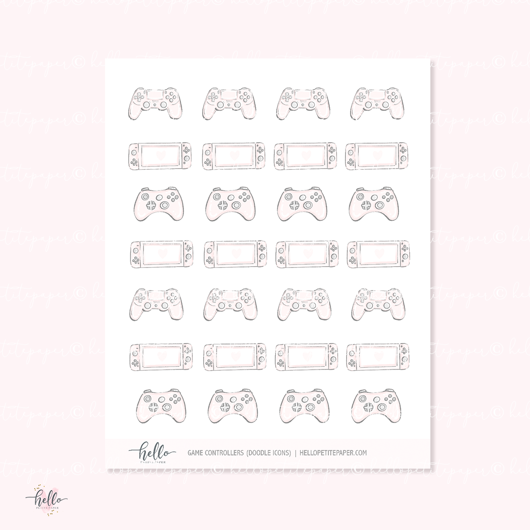 Doodle Icons (GAME CONTROLLERS) | hand-drawn planner stickers