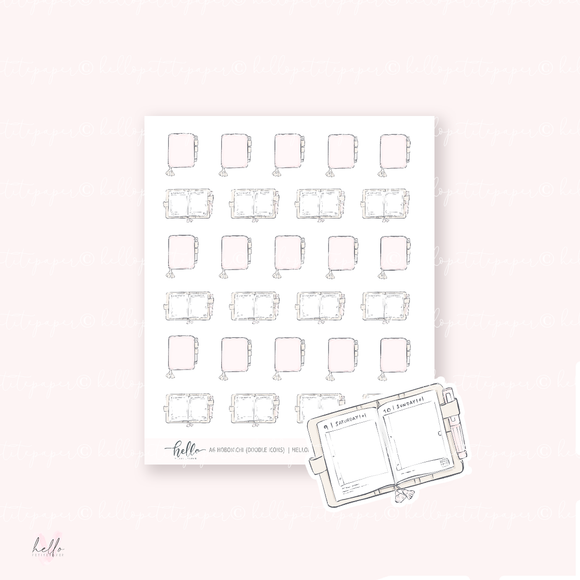 Doodle Icons (A6 HOBO) | hand-drawn planner stickers