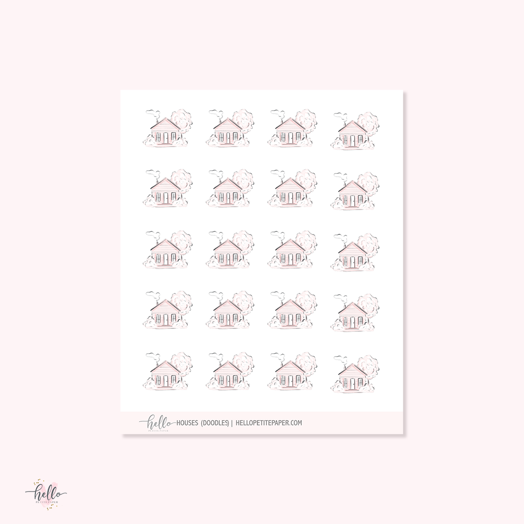 Doodle icons (HOUSE) - planner stickers