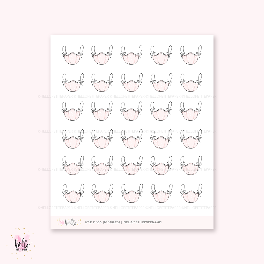 Doodle icons (MASKS) - planner stickers