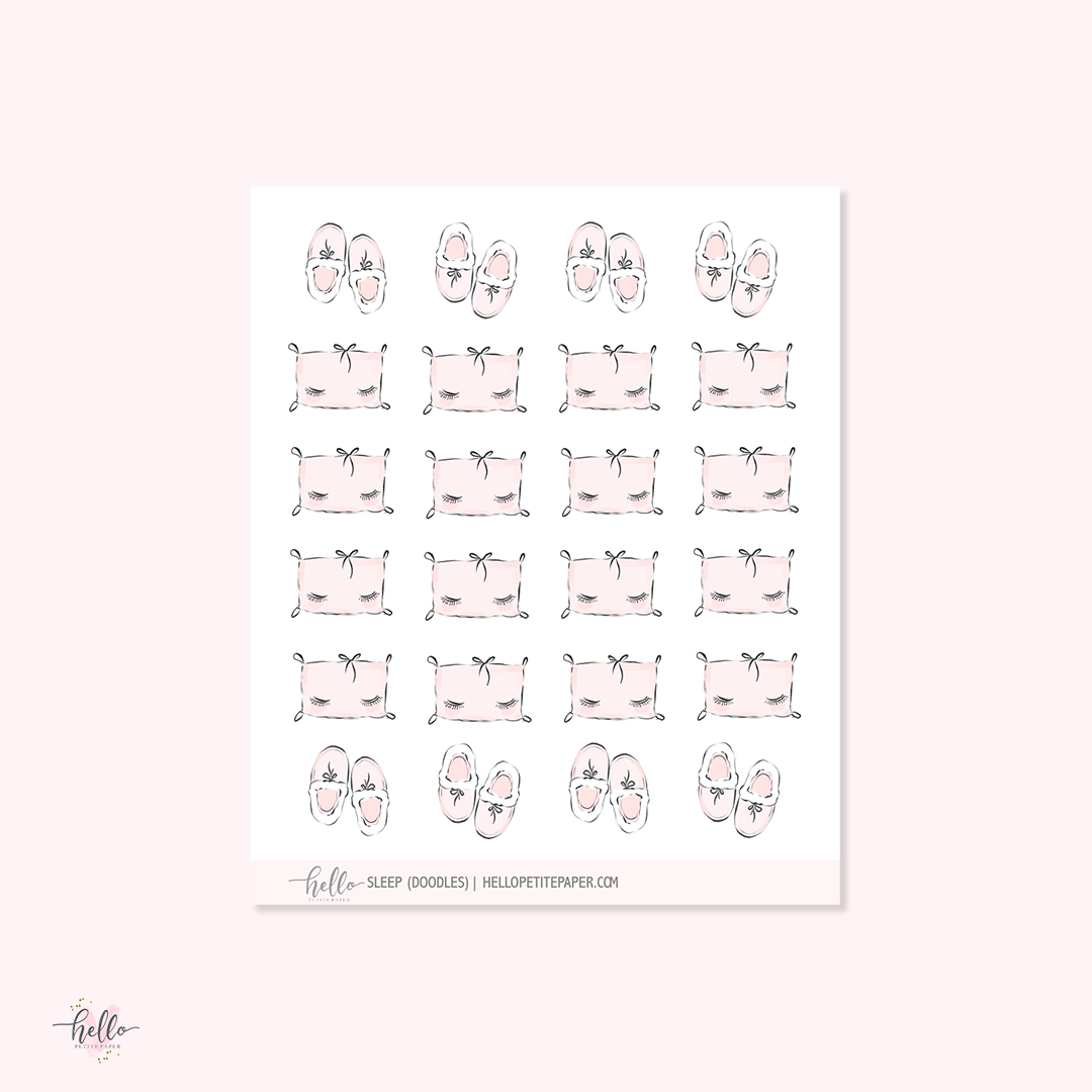 Doodle icons (SLEEP) - planner stickers