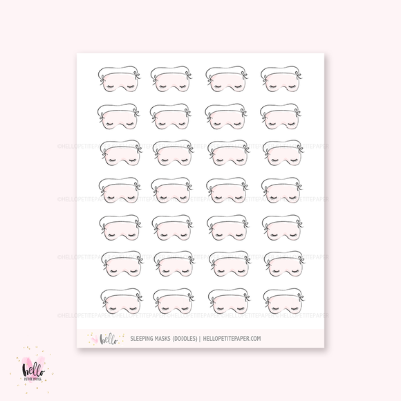 Doodle icons (SLEEP MASKS) - planner stickers
