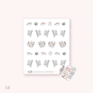 Doodle Icons (SUSHI) | hand-drawn planner stickers
