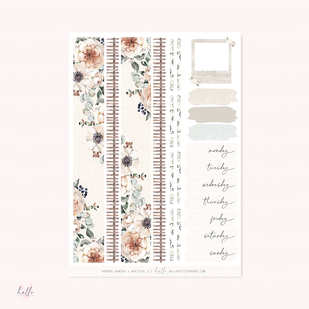 Hidden garden - planner sticker kit