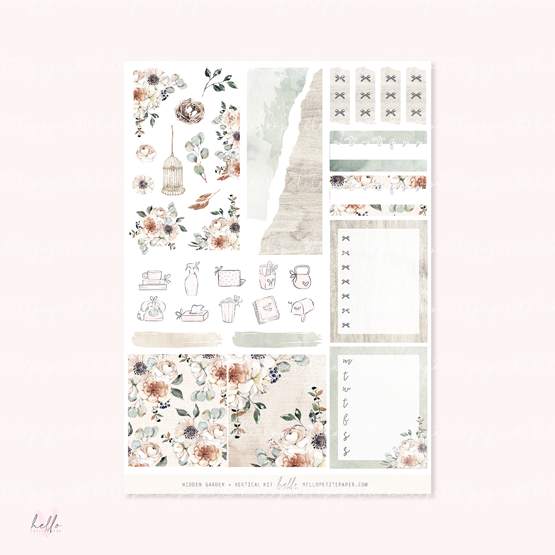 Hidden garden - planner sticker kit