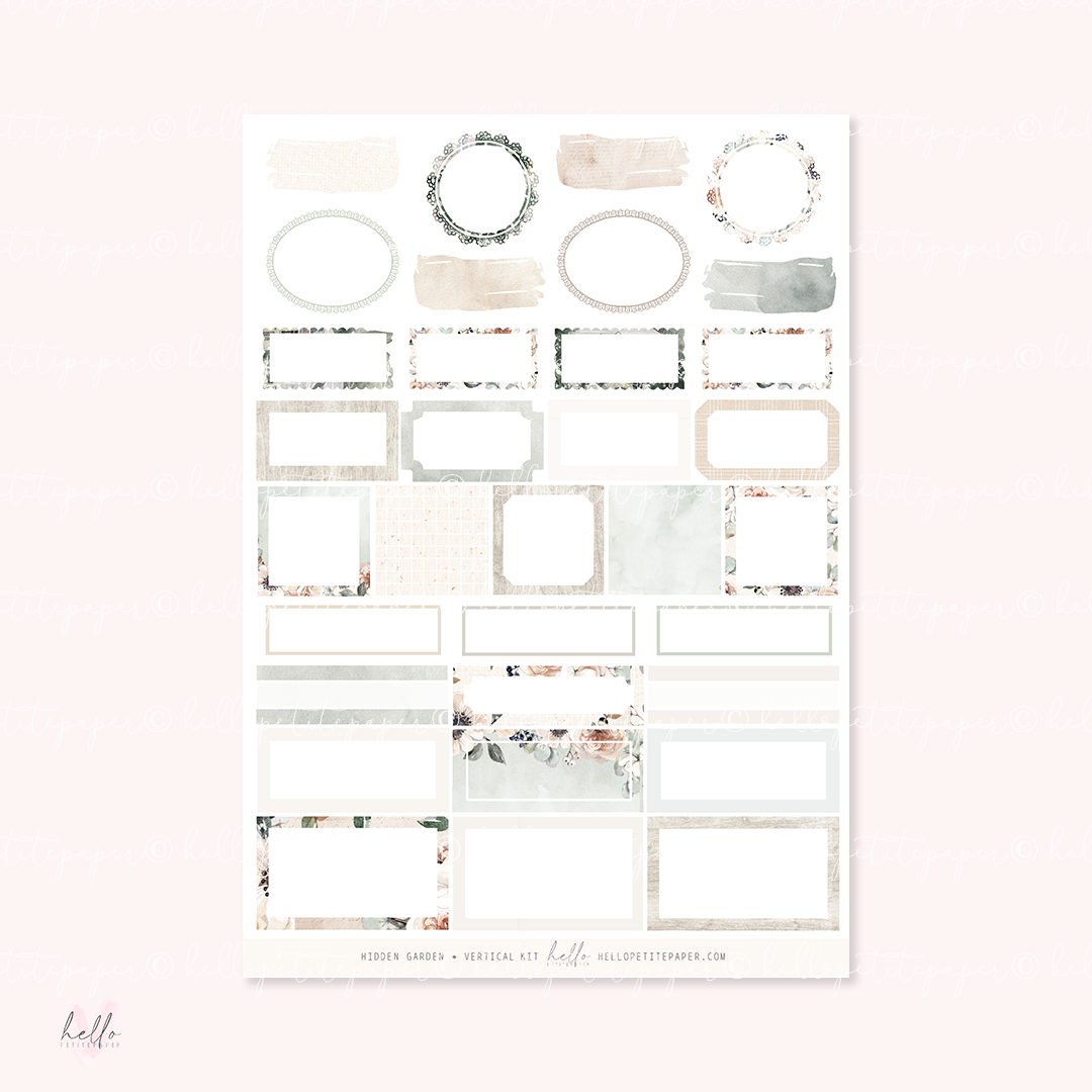 Hidden garden - planner sticker kit