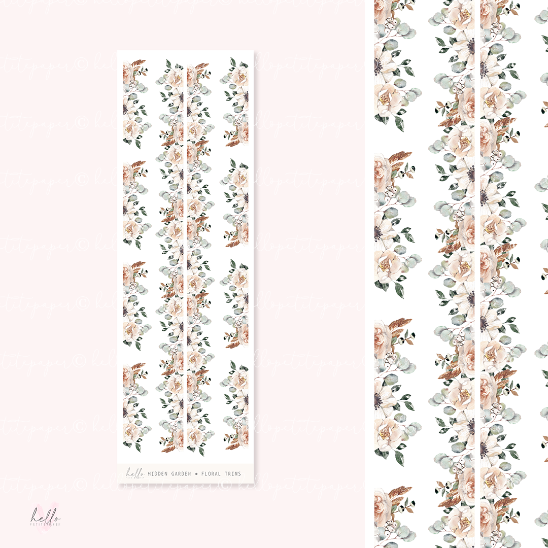 Floral trims | Hidden garden - deco planner stickers