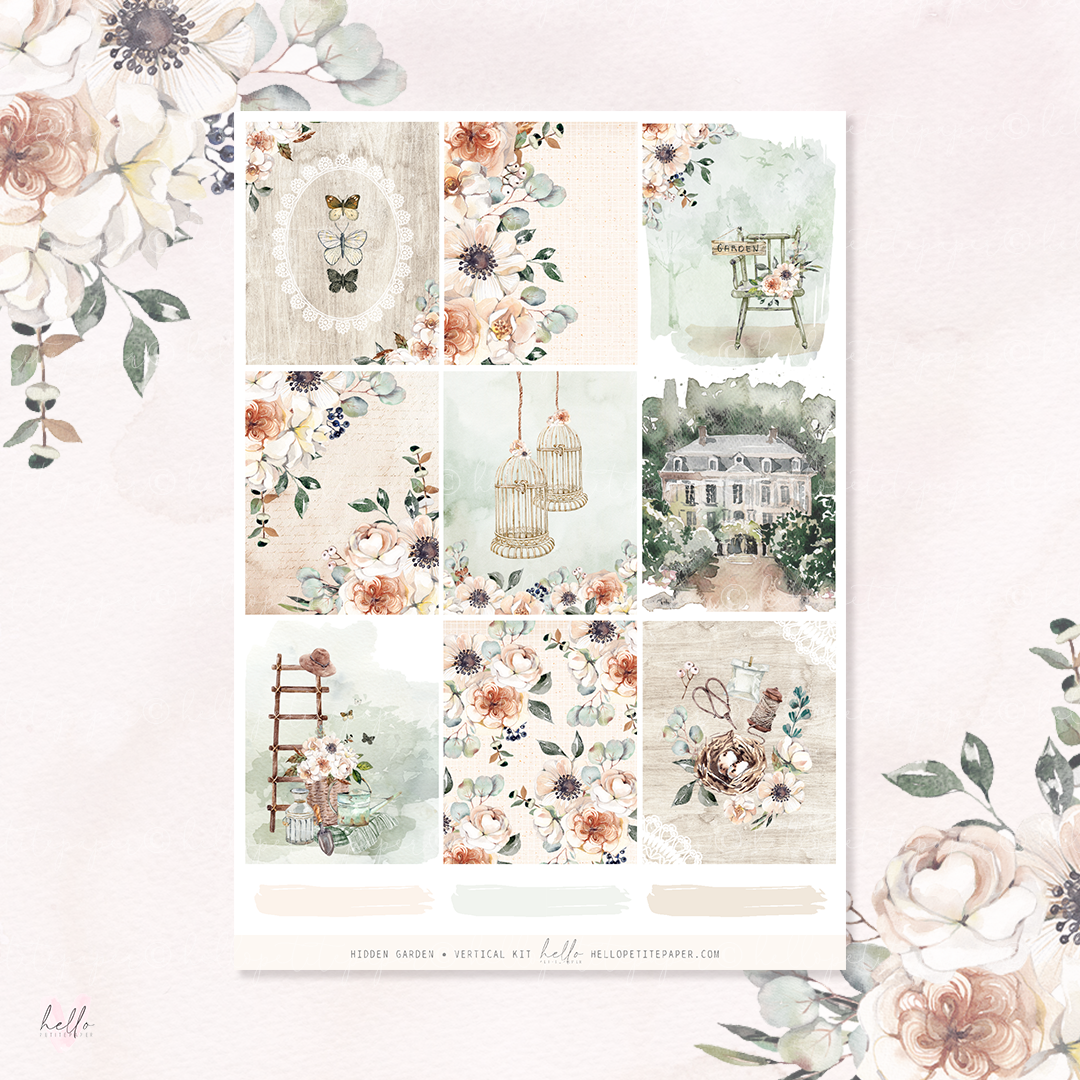 Hidden garden - planner sticker kit