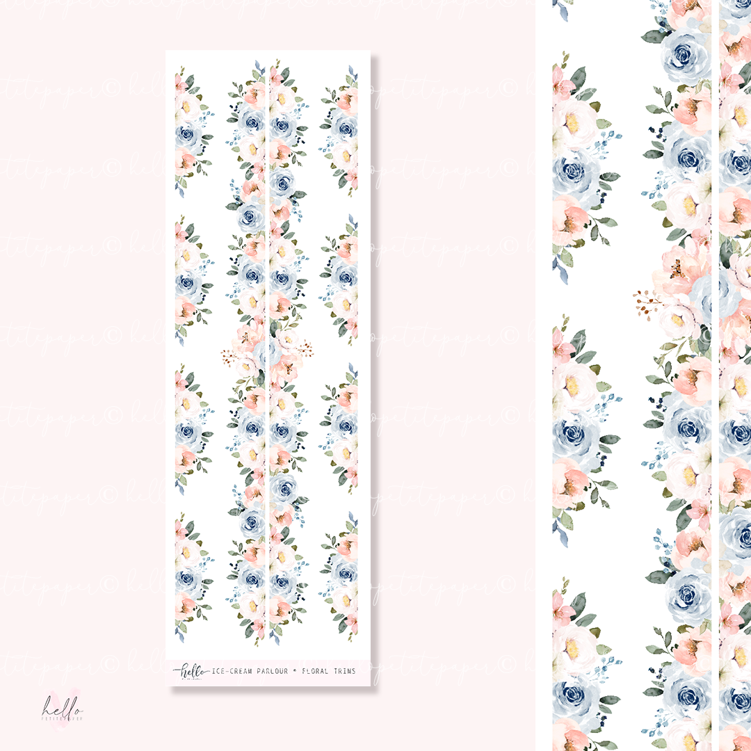 Floral trims | Ice-cream Parlour - deco planner stickers