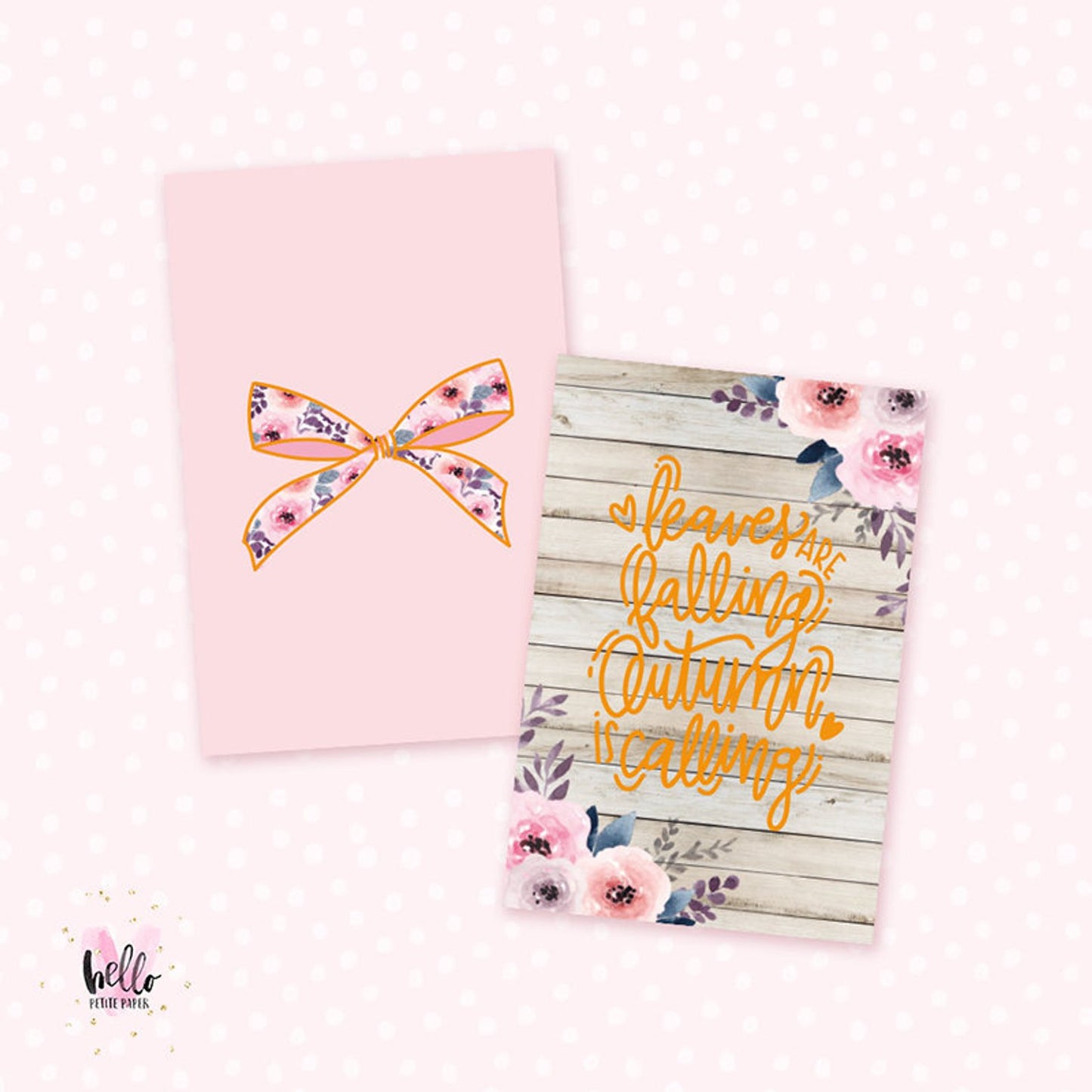 2 gold foil Journaling cards | double sided - Autumn Calling