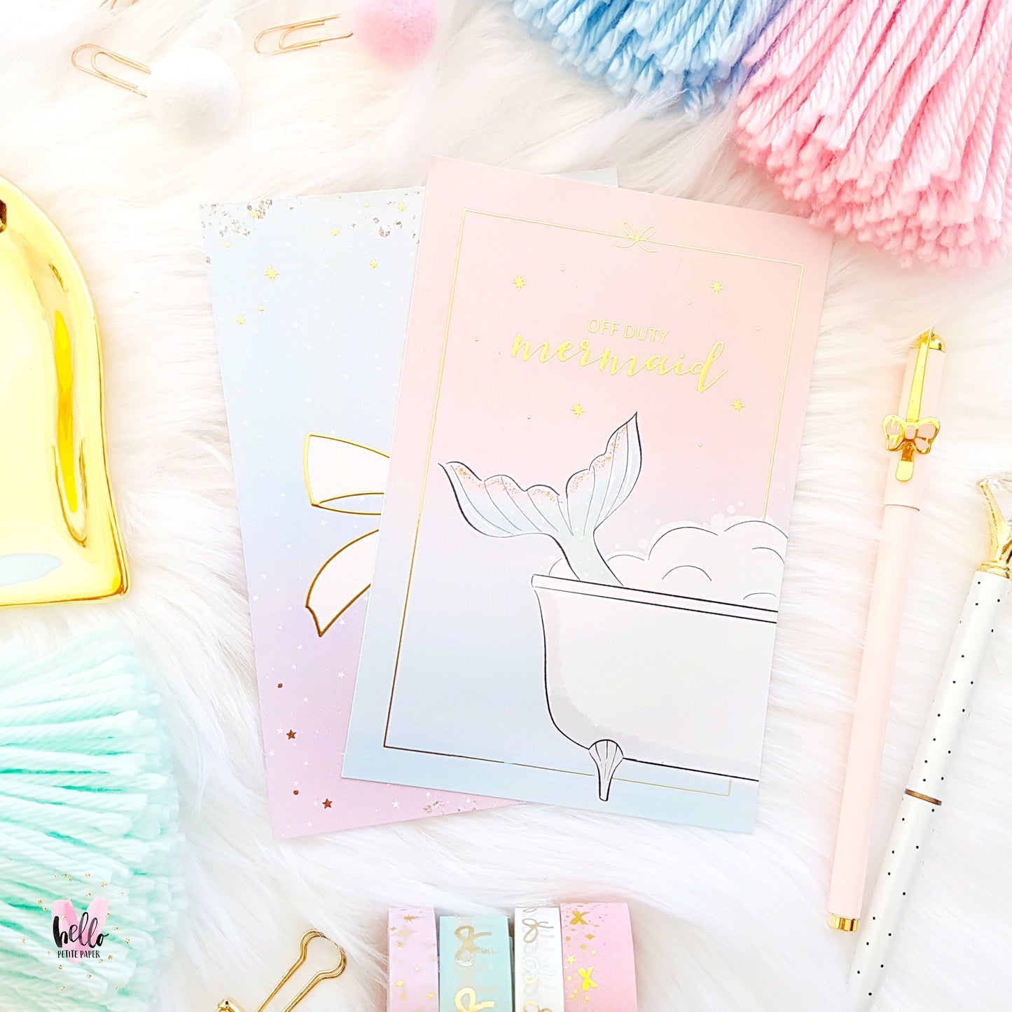2 foiled Journaling cards | double sided - Merbabe