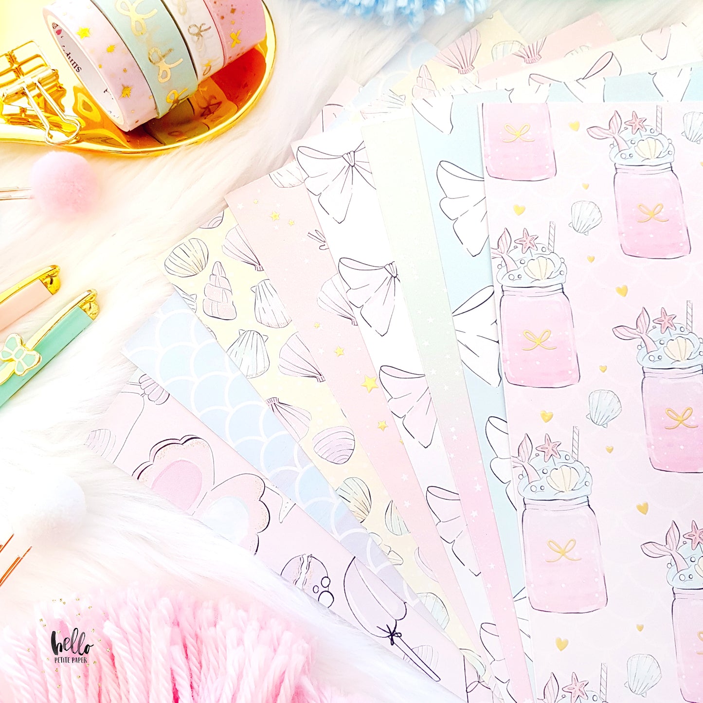 Merbabe paper collection - LIMITED EDITION - 8 sheets | gold foil