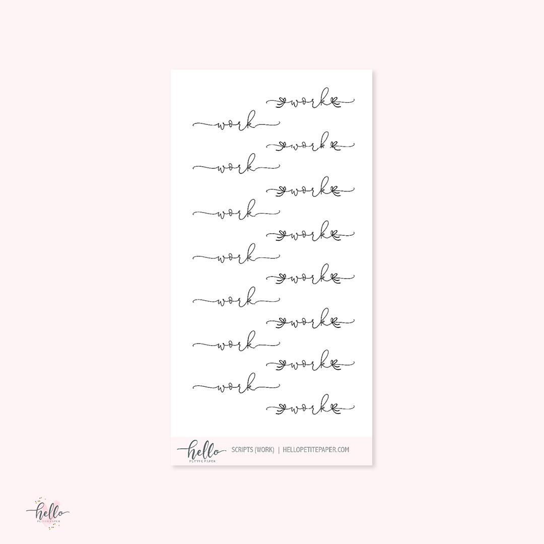 Mini scripts | Work - planner stickers