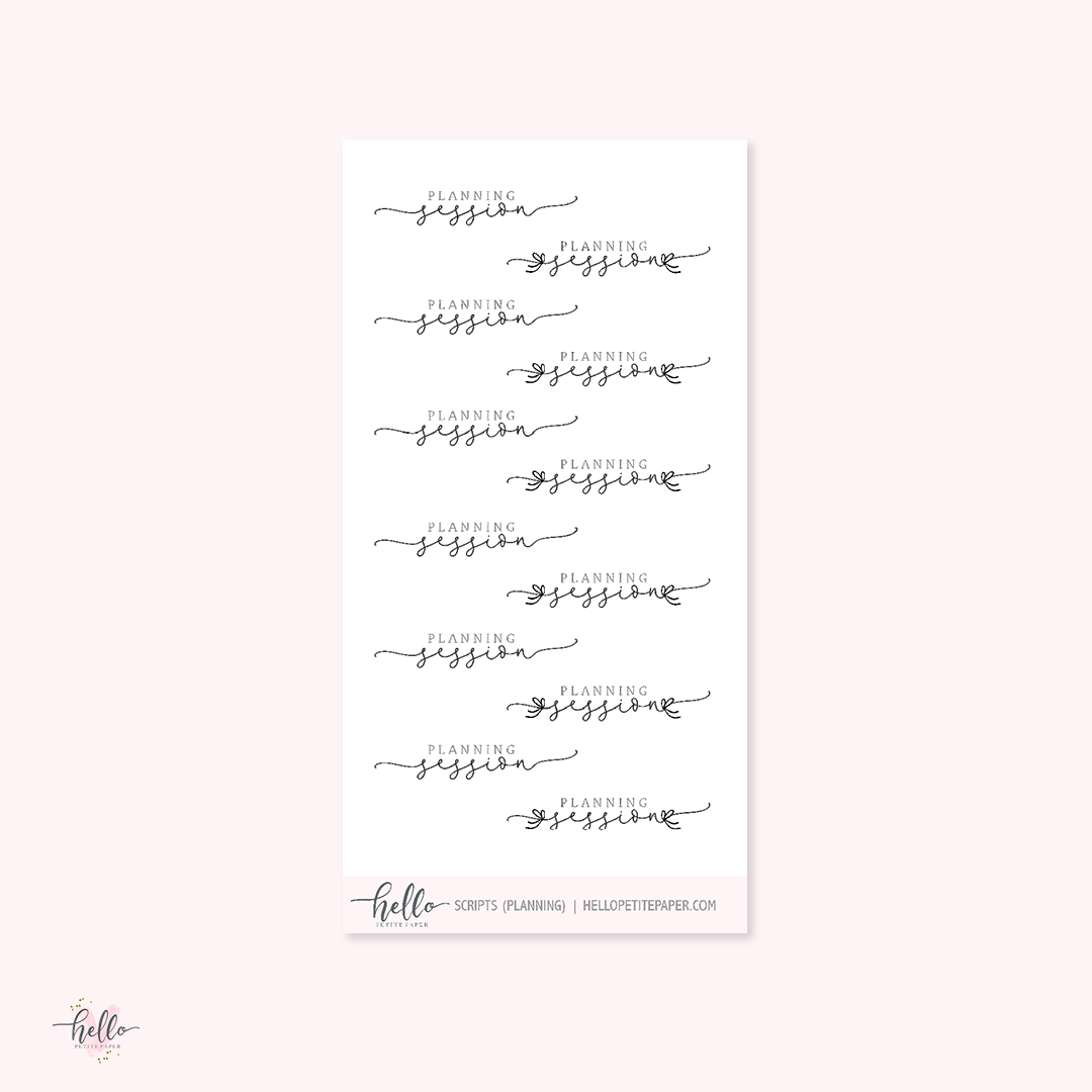 Mini scripts | Planning session - planner stickers