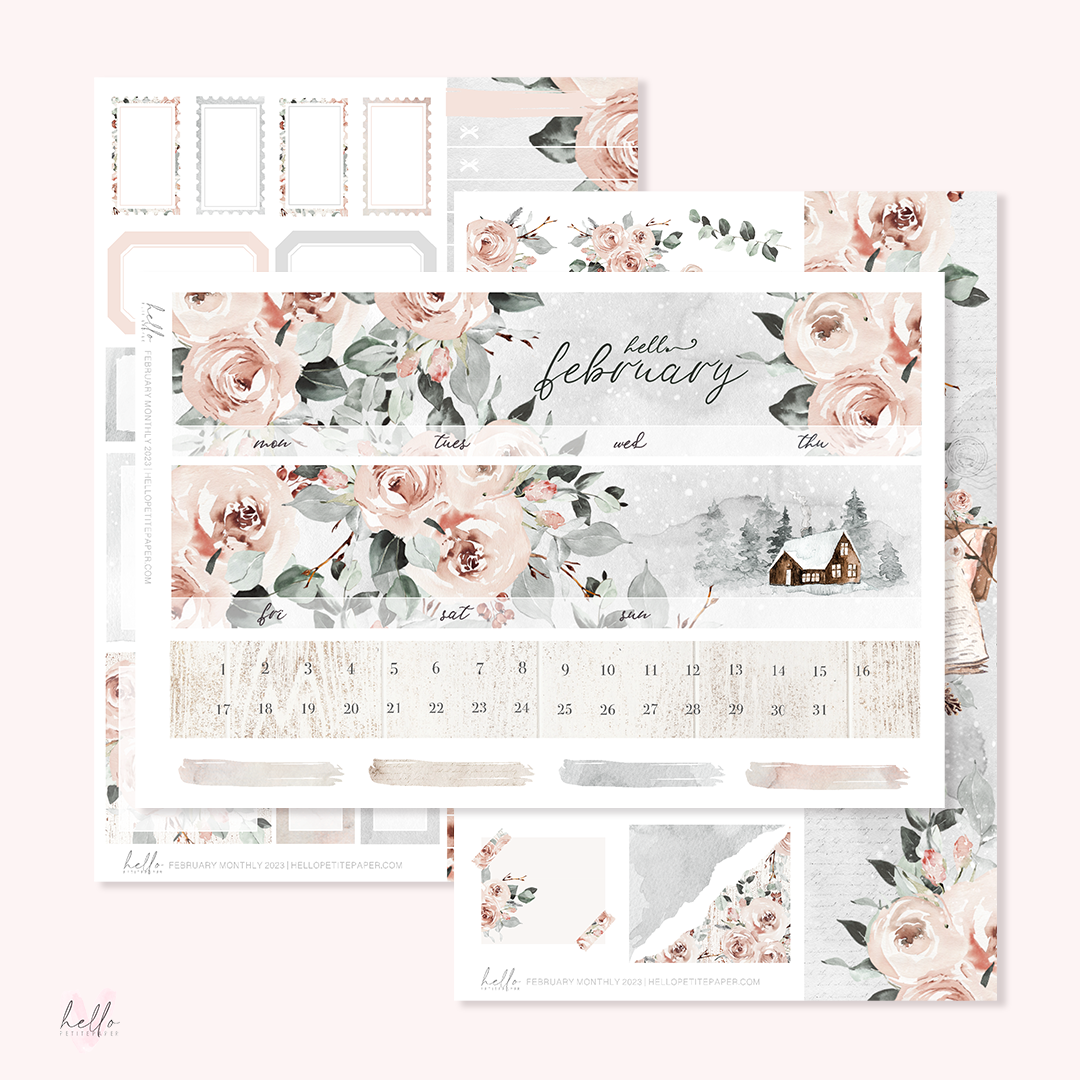 February Monthly Sticker Kit