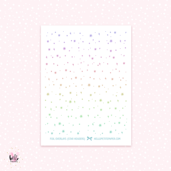 Stars headers - foil overlay stickers (gold or holo)