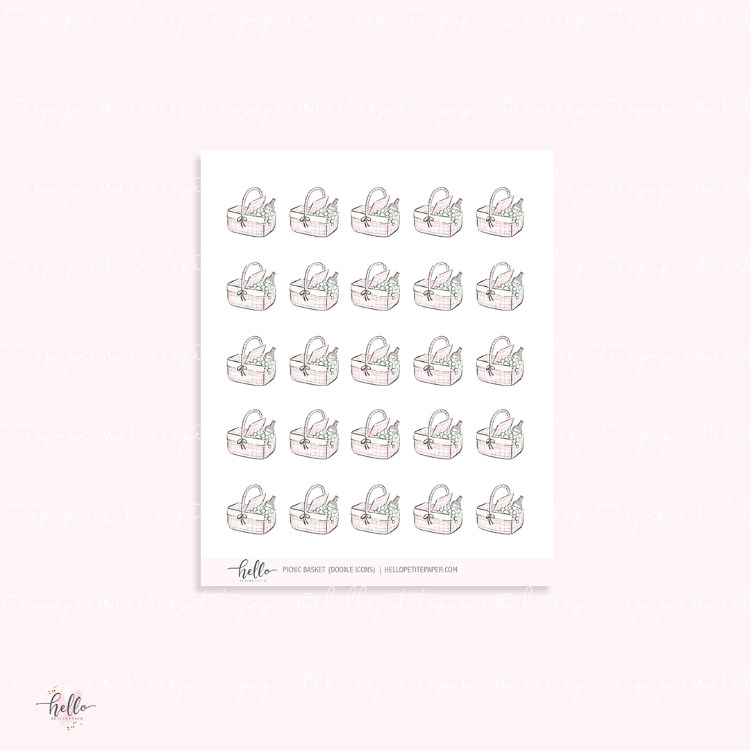Doodle icons (PICNIC) - planner stickers