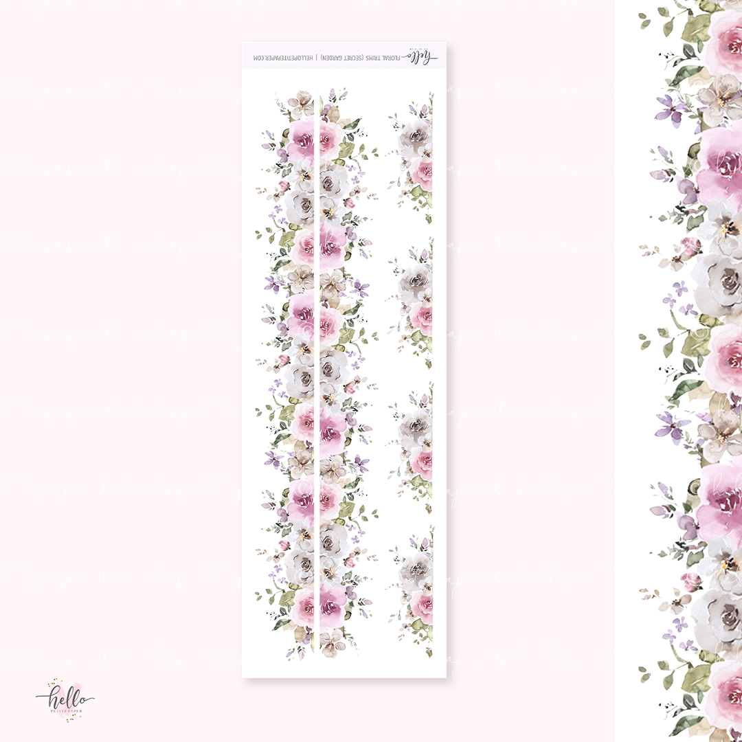 Floral trims | Secret garden - planner stickers