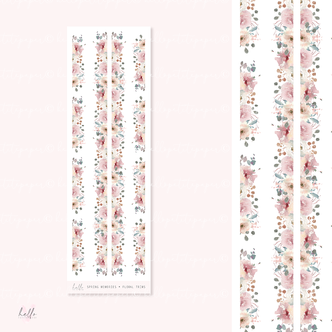 Floral trims | Spring memories - deco planner stickers