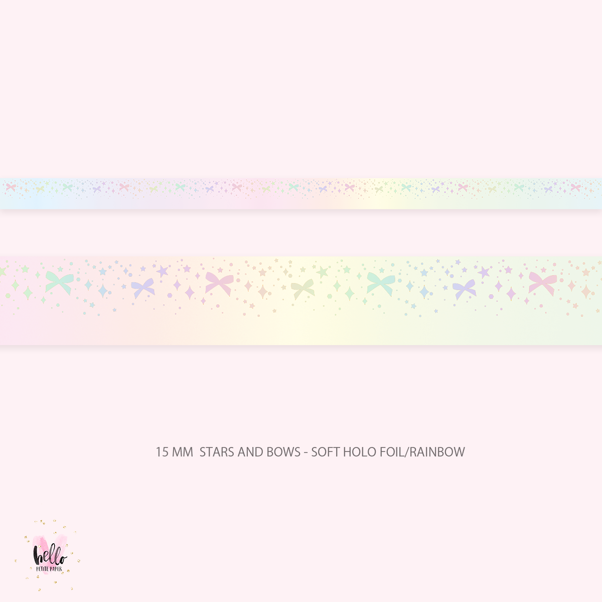 SET OF 3 holo foil washi - stars and bows