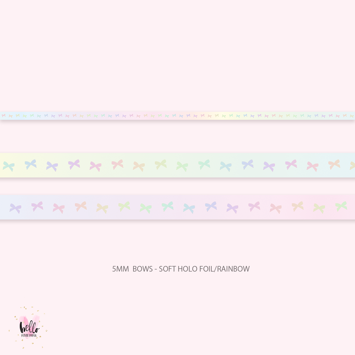 SET OF 3 holo foil washi - stars and bows