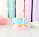 Gold foil washi tape - bows & stars (one)