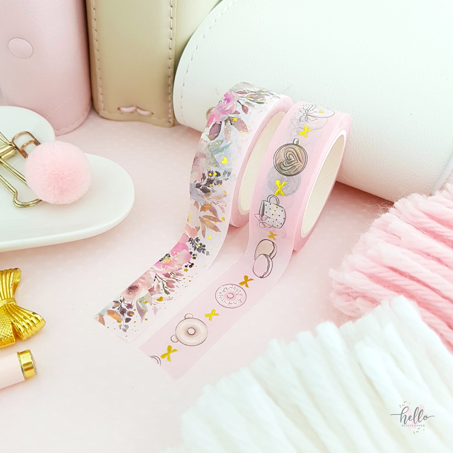 Coffee Date - washi set (2 gold foil washi tapes)