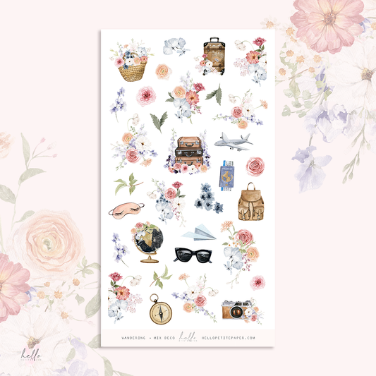 Wandering - MIX deco, planner stickers