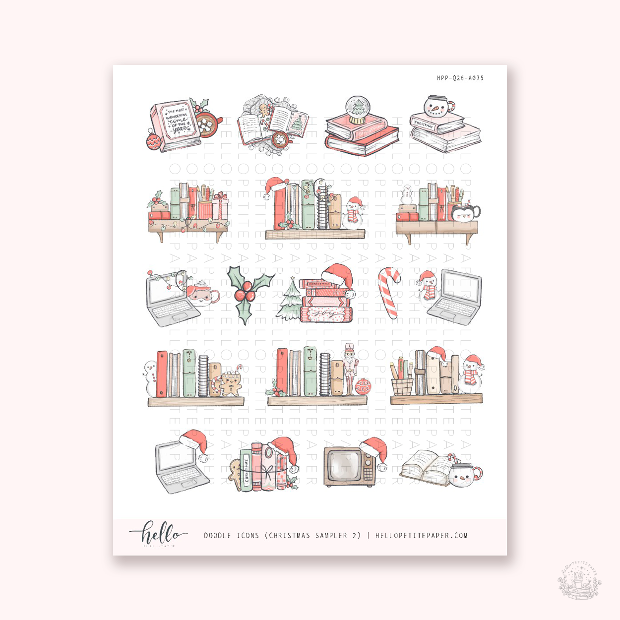 Doodle Icons (CHRISTMAS SAMPLER 2) | hand-drawn planner stickers