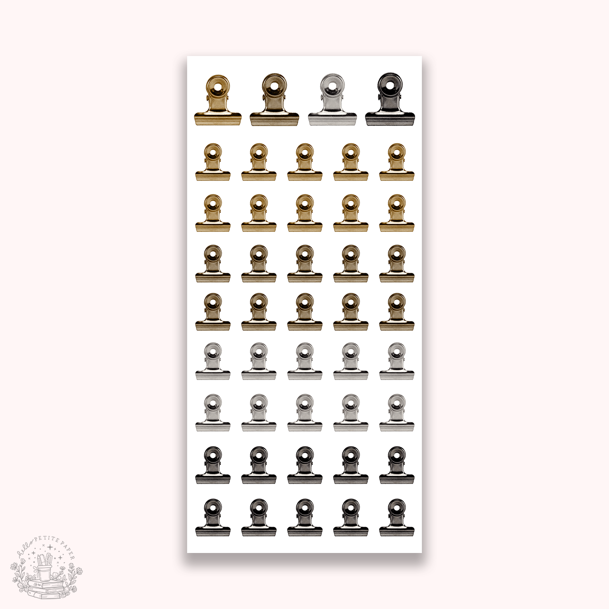 Journaling Essentials -  vintage bulldog paper clip stickers  (J26-A117)