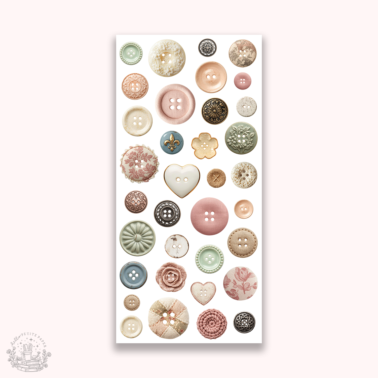 Journaling Essentials -  Vintage button stickers (J26-A131)
