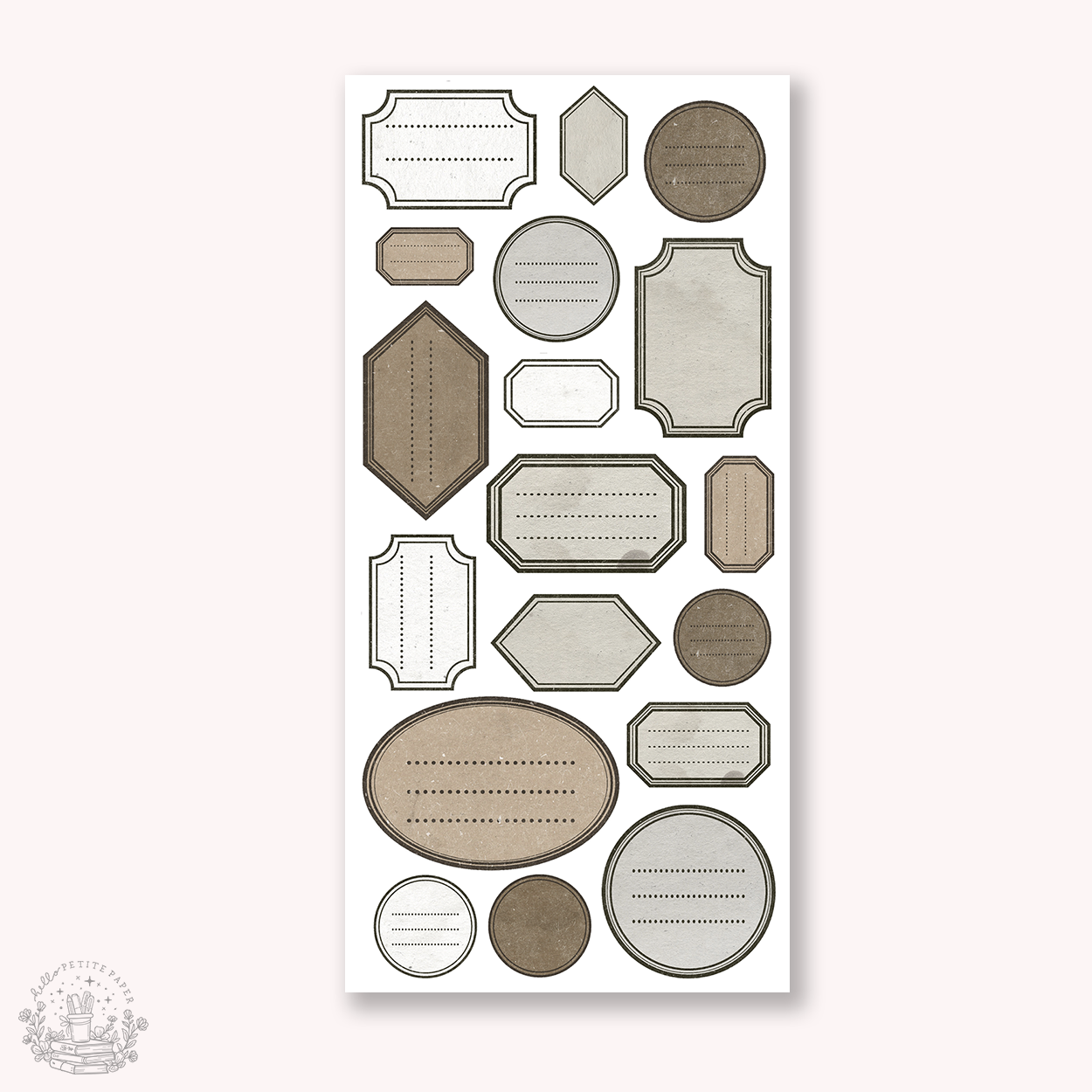 Journaling Essentials -  Vintage neutral labels  (J26-A136)