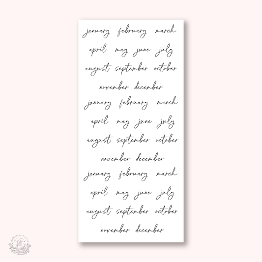 Essentials - Small monthly script stickers (EJ76)