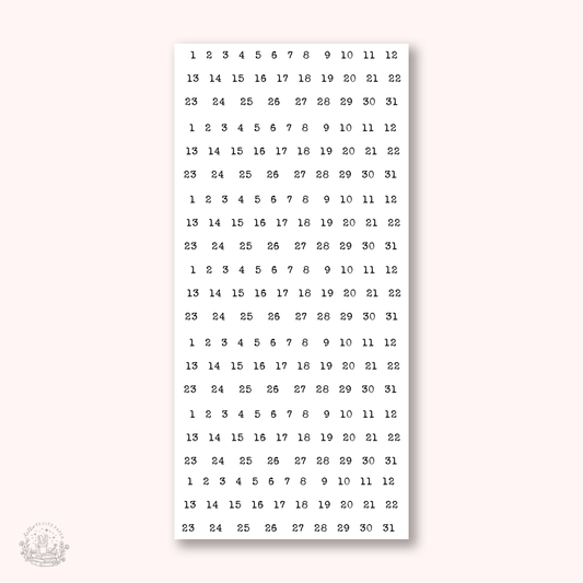 Essentials - Small typewriter monthly date stickers (EJ84)