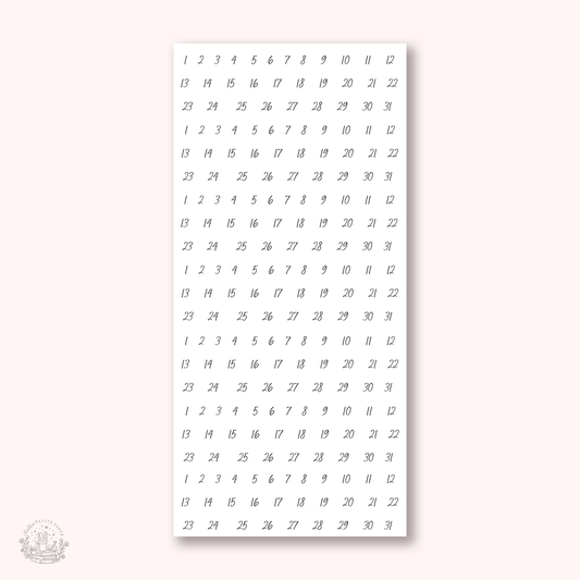 Essentials - Small script monthly date stickers (EJ85)